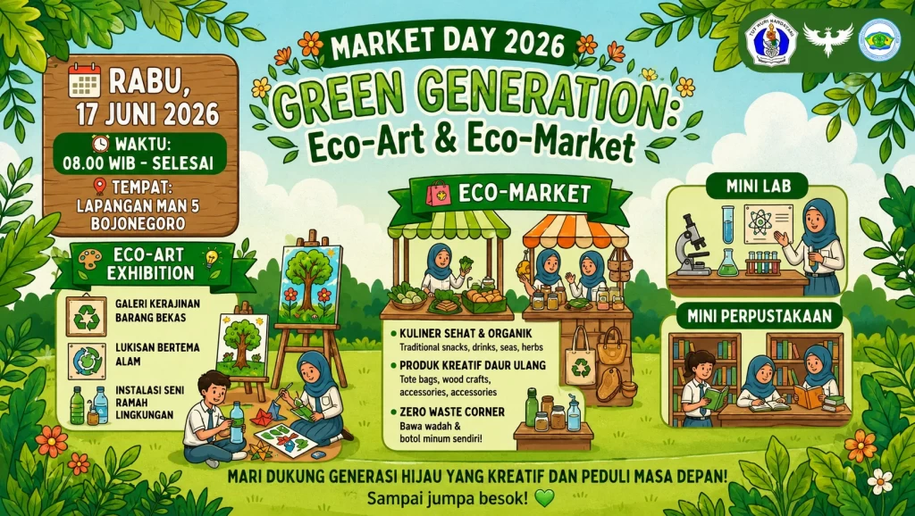 MAN 5 Bojonegoro Gelar Market Day 2026 "Green Generation", Wujudkan Generasi Kreatif dan Peduli Lingkungan
