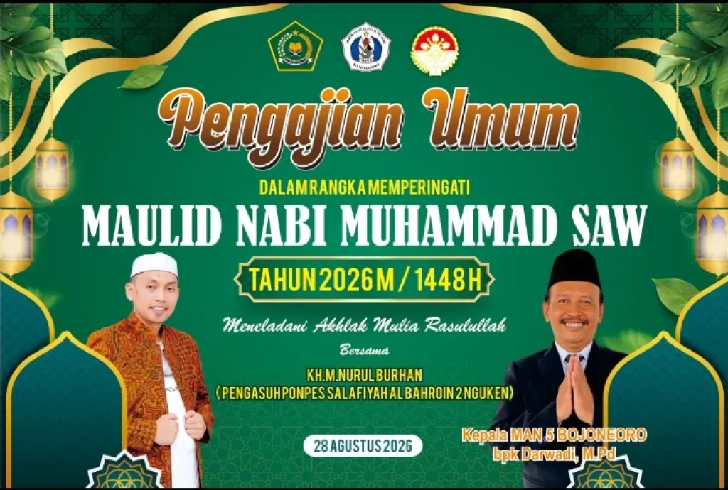 Semarak Maulid Nabi Muhammad SAW di MAN 5 Bojonegoro, Padukan Semangat Kebangsaan dan Keteladanan Rasulullah