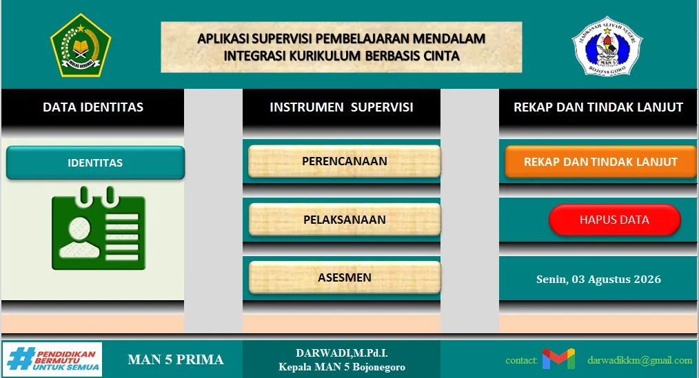Cover SUPERVISI PEMBELAJARAN MENDALAM INTEGRASI KURIKULUM BERBASIS CINTA