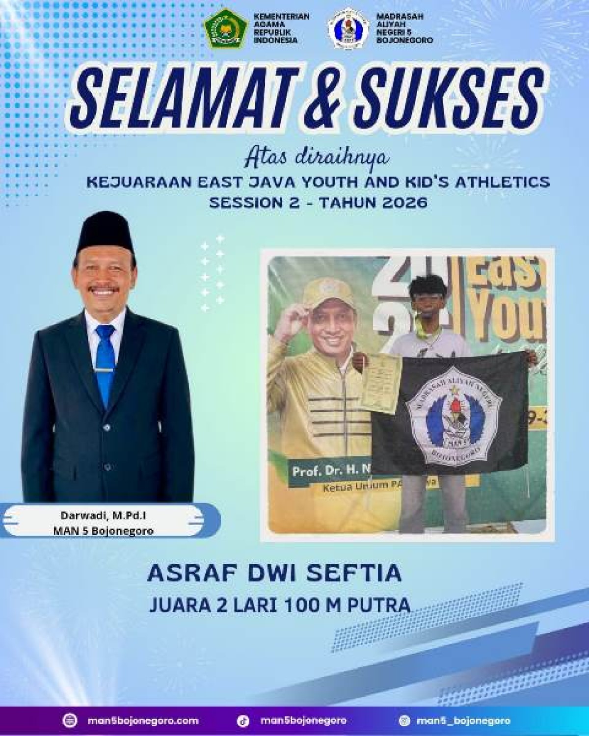 Juara 2 Lari 100 Meter Putra
